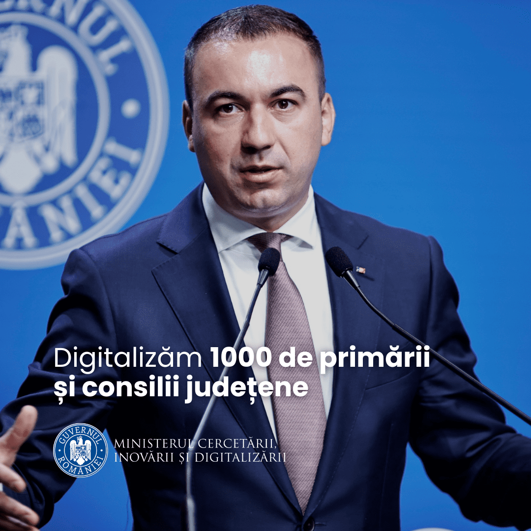 Finanțăm cu 50 de milioane de lei transformarea digitală a 1000 de primării și consilii județe
